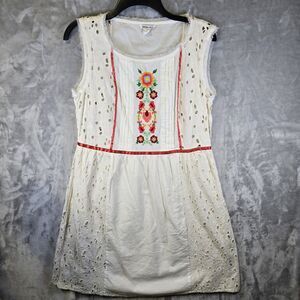 Suite Blanco Dress Above Knee XXL Off White Ivory Floral Embroidered Eyelet Lace
